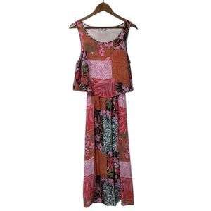 NWT Marissa Olivia Tank Floral Patchwork Midi Dress Lightweight Flowly